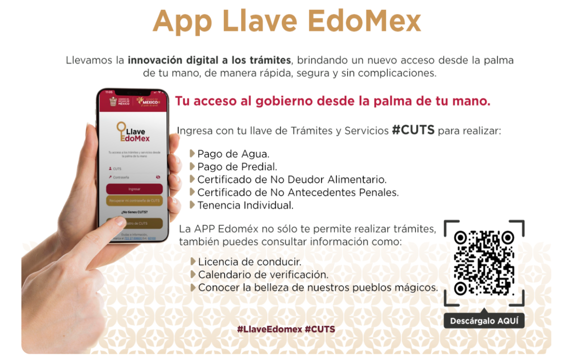 La Llave Edomex es una nueva aplicación lanzada por el gobierno del Estado de México Foto: Especial