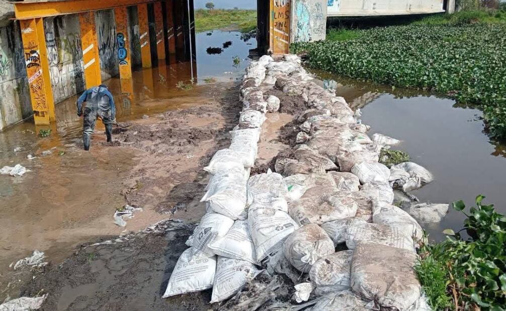 En las labores participan elementos de Protección Civil, Conagua, Guardia Nacional y corporaciones locales para blindar la región. Foto Especial