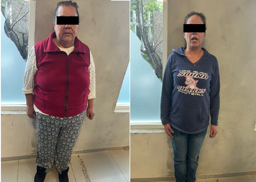 Las detenidas son acusadas de extorsionar a comerciantes en Ecatepec. Foto Especial