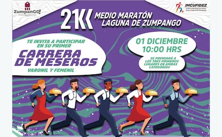 ¡A correr y servir! Medio maratón y carrera de meseros en Zumpango