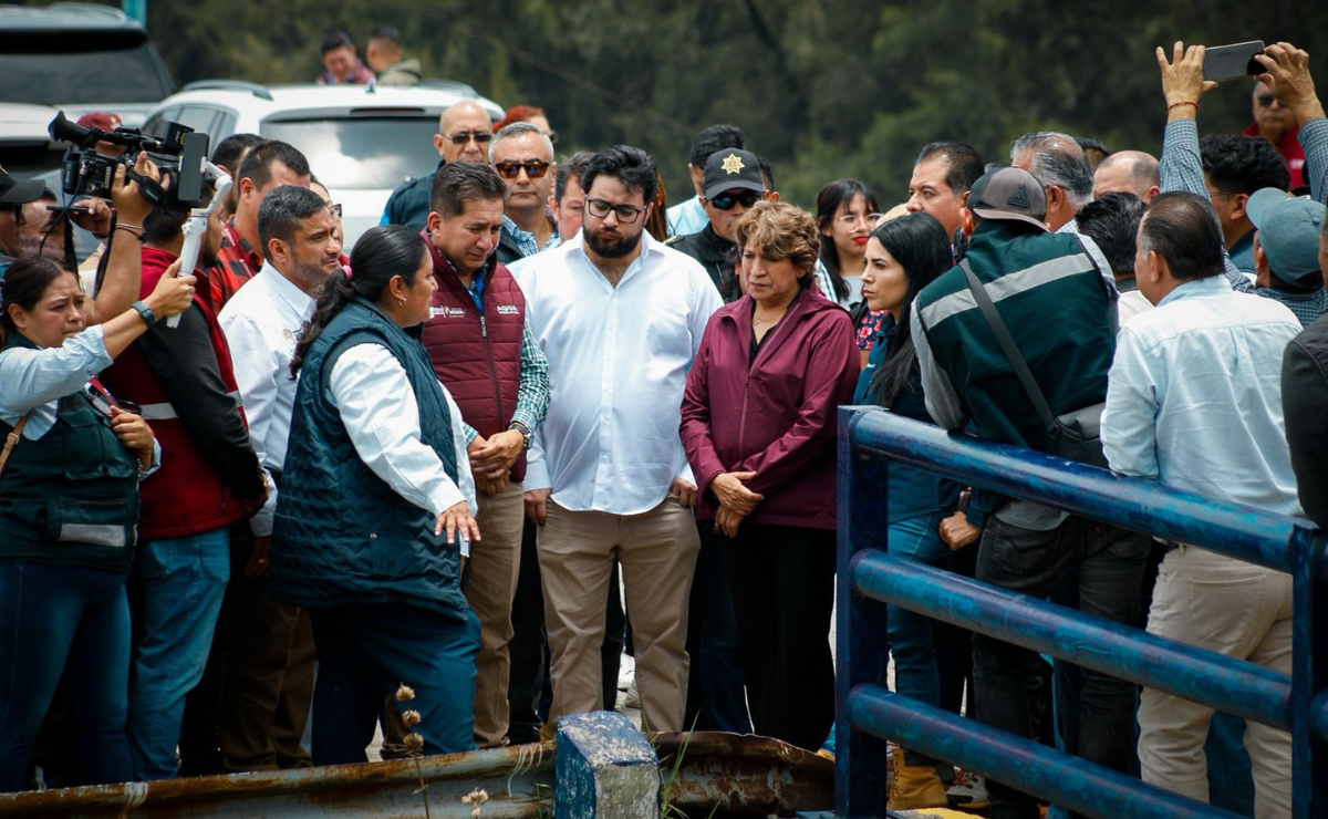 Delfina Gómez en Naucalpan: Desalojan millones de litros de presa Los Cuartos; la basura resiste