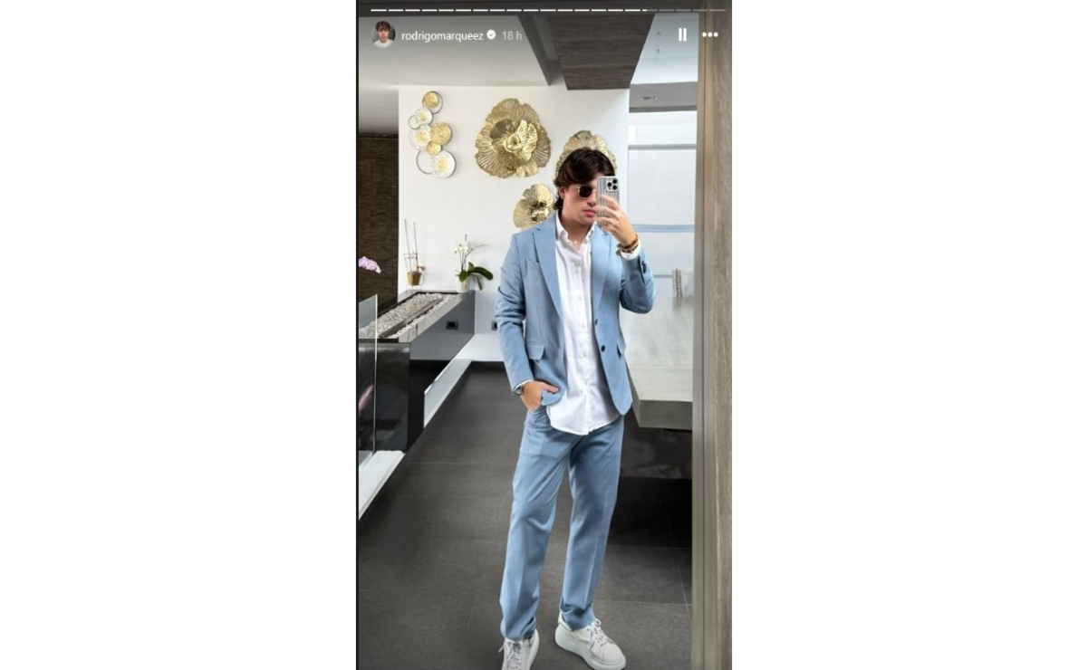 Horas antes de acudir a la sentencia de su hermano "Fofo" Márquez , Rodrigo compartió en Instagram una fotografía para mostrar su “outfit” del día. Foto: @rodrigomarqueez / IG