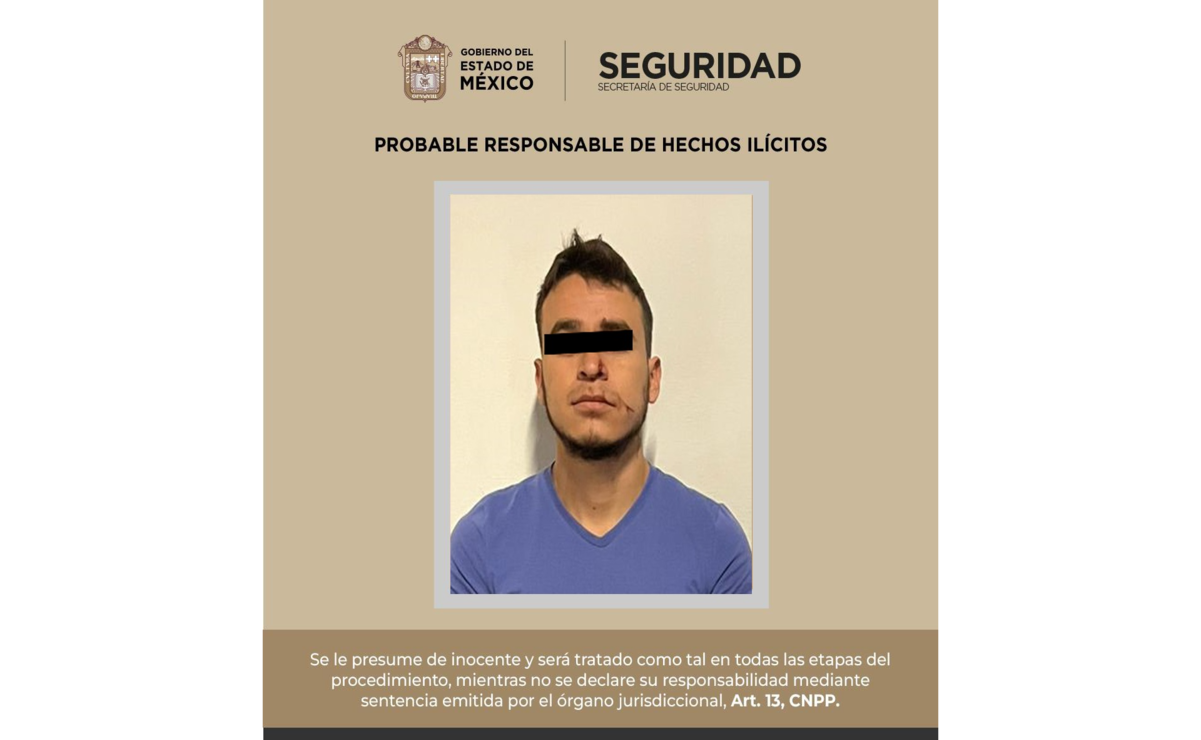 Alexis "N", detenido en Toluca por violencia de género. Foto: Especial