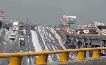 Fuerte granizada sorprende en la México-Puebla y paraliza el oriente del Edomex