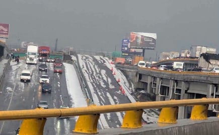 Fuerte granizada sorprende en la México-Puebla y paraliza el oriente del Edomex