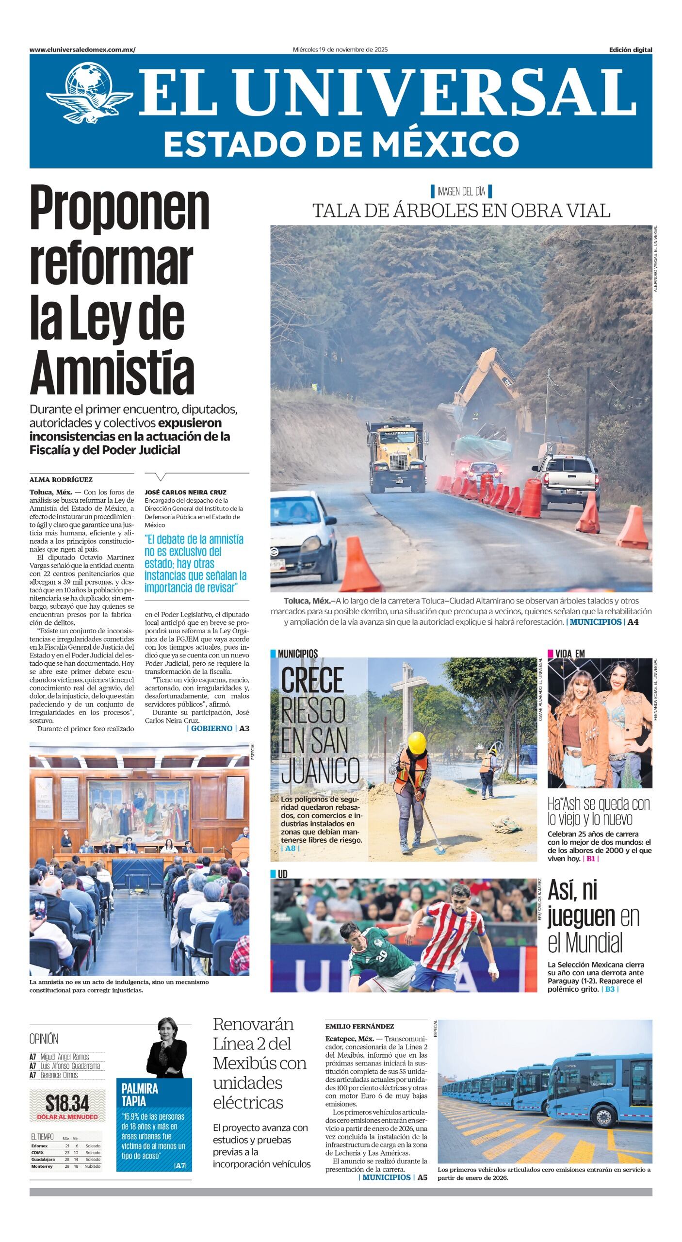 Portada del 19 de noviembre