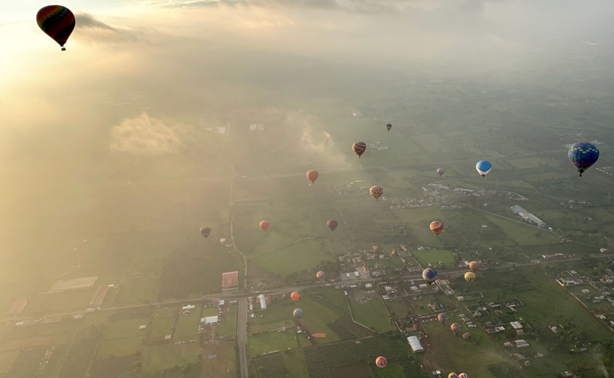 Globos aerostáticos en Teotihuacán: cielos más seguros con nueva comandancia. Foto: Especial