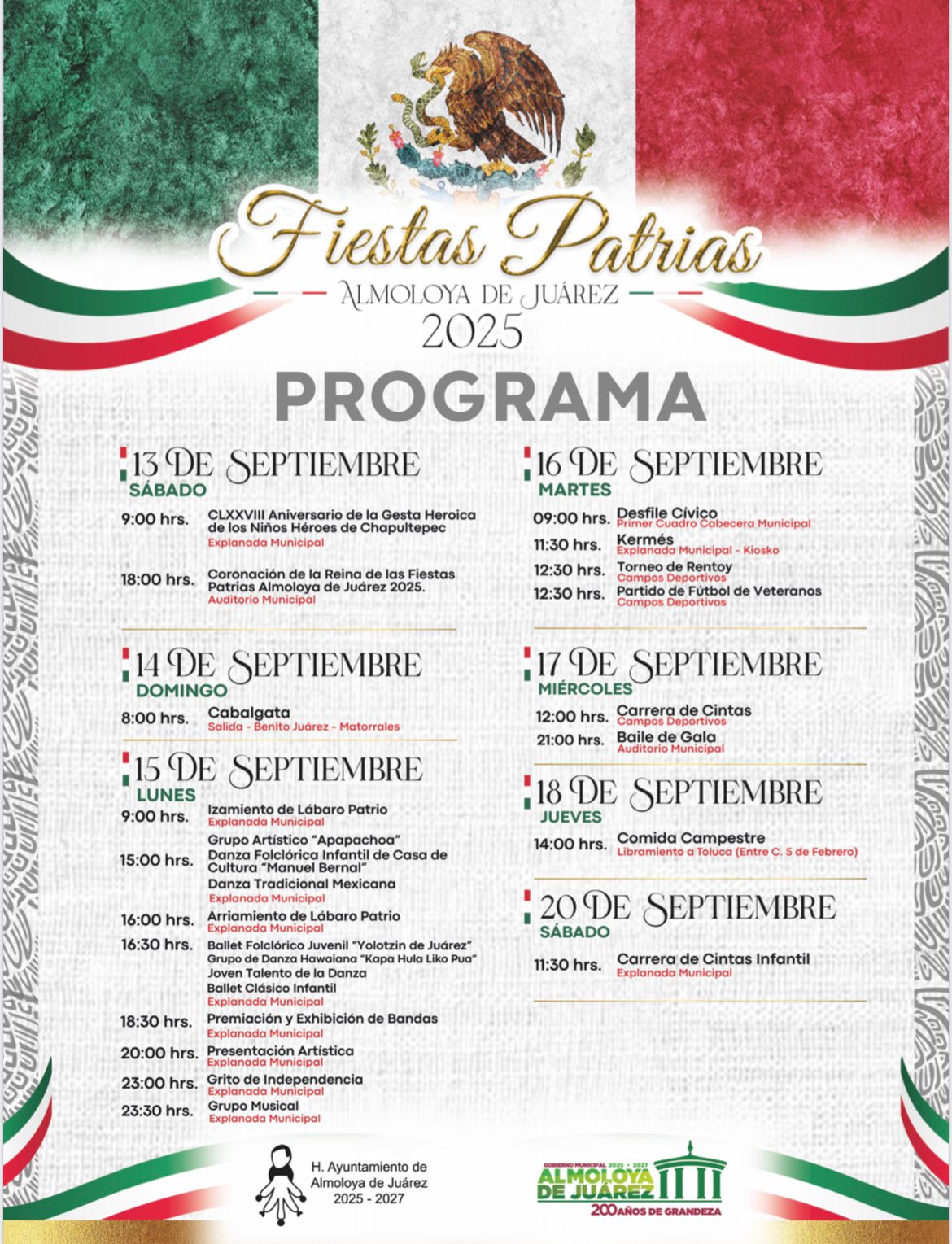 Programa de las Fiestas Patrias / Foto Especial