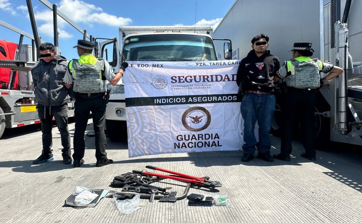 Guardia Nacional detiene a cuatro  personas por robo a transporte de carga en Polotitlán