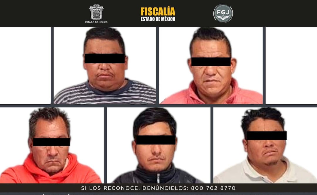 Detenidos seis extorsionadores en Almoloya de Juárez. La Fiscalía los vinculó a proceso por amenazar a un repartidor. Foto: Especial