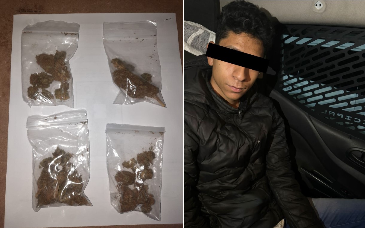 Al momento de su detención Brian portaba bolsitas con mariguana. Foto Especial