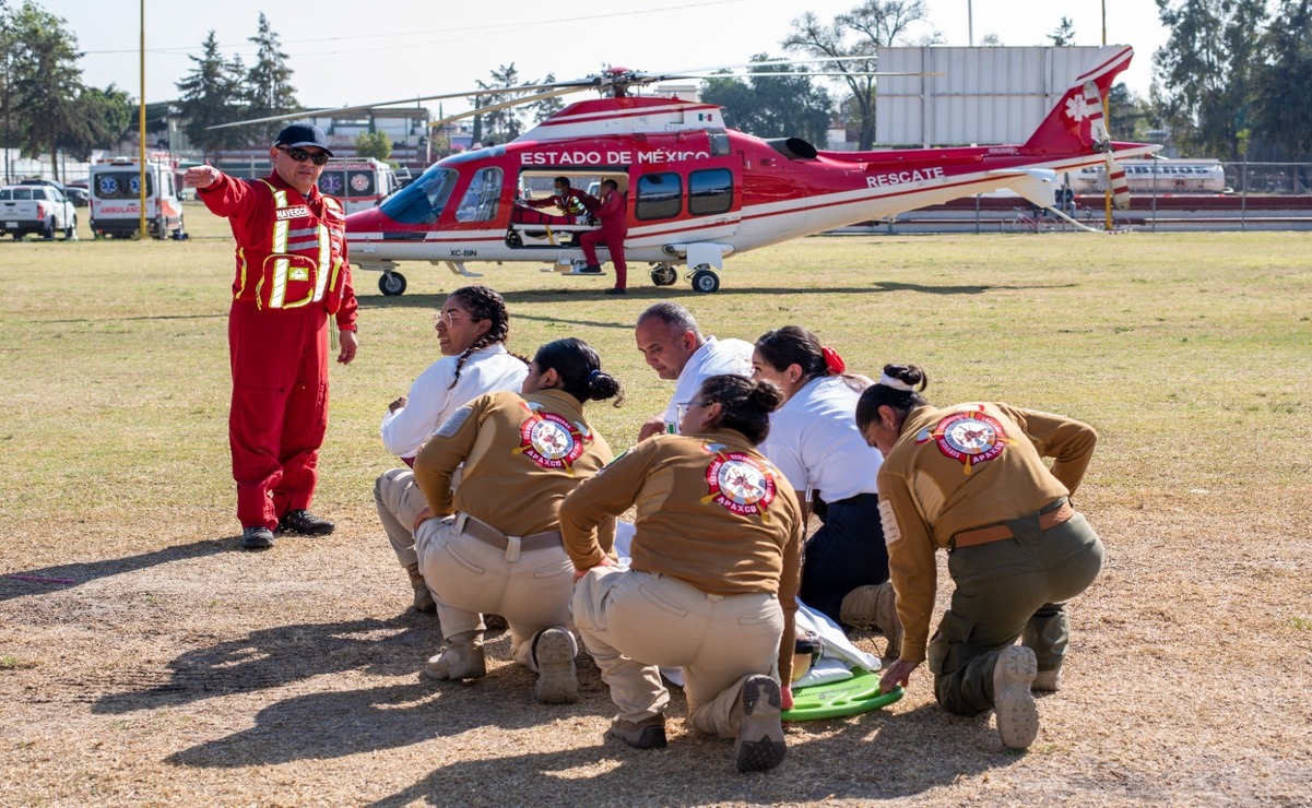El curso Medidas Integrales de Seguridad en Evacuación Aeromédica ha beneficiado hasta la fecha a 429 elementos de 58 municipios del Edomex. Foto: Especial