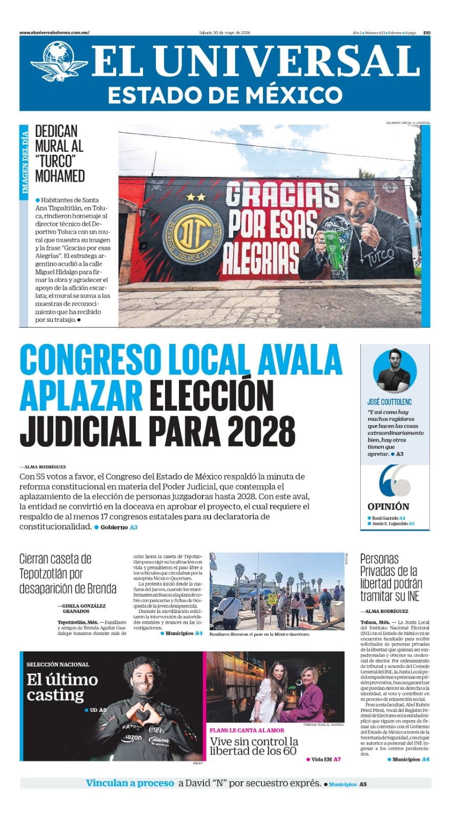 Portada del 30 de mayo de 2026