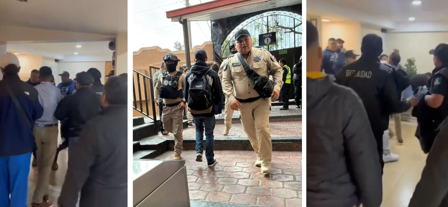 Agentes de la Fiscalía General de Justicia del Estado de México (FGJEM) acudieron a la escuela para iniciar las investigaciones sobre el violento altercado. Foto Especial