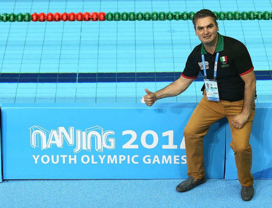El entrenador Iván Bautista, Campeonato Mundial Juvenil de clavados.