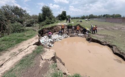 Controlan emergencia por desbordamiento del Río Papalotla; inician obras definitivas