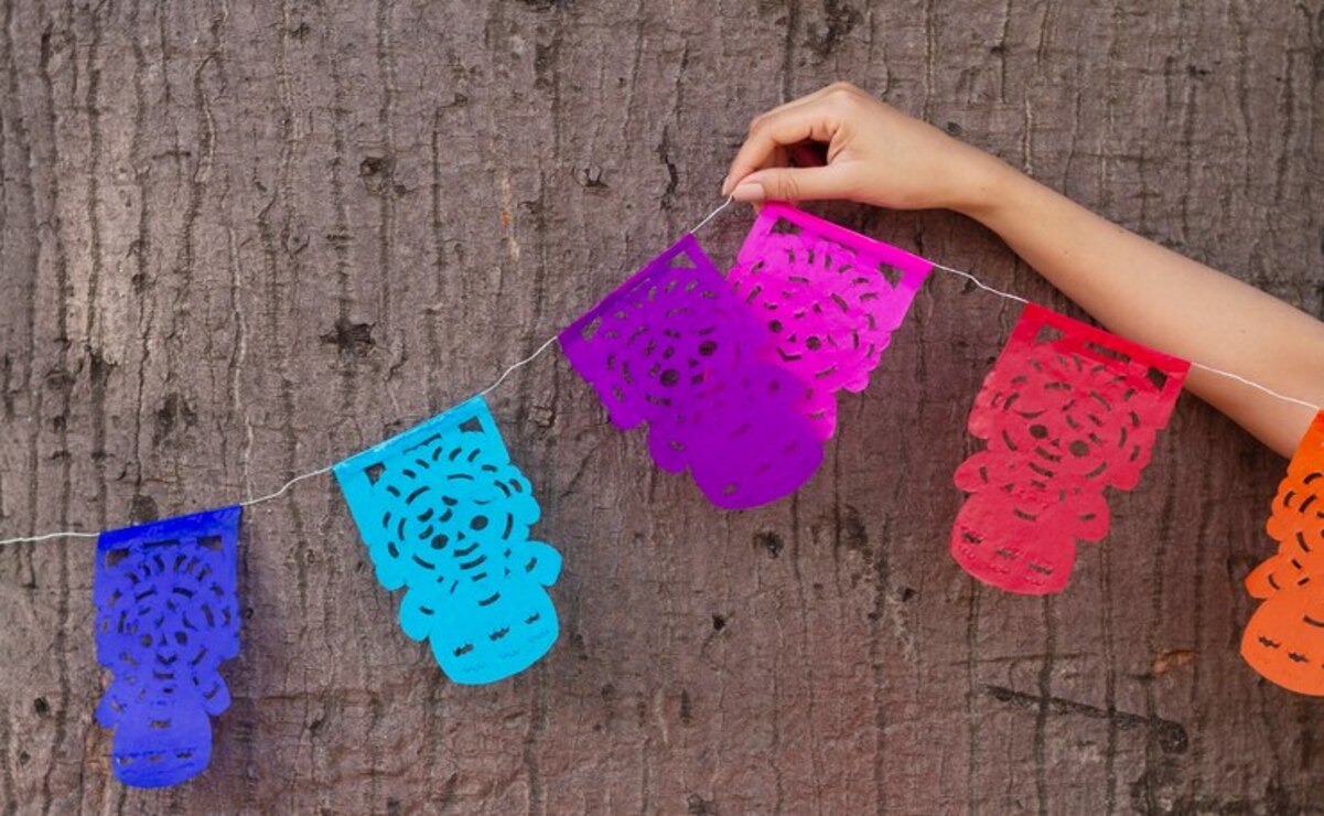 El papel picado es una decoración emblemática para las festividades en México. Foto: Freepik.