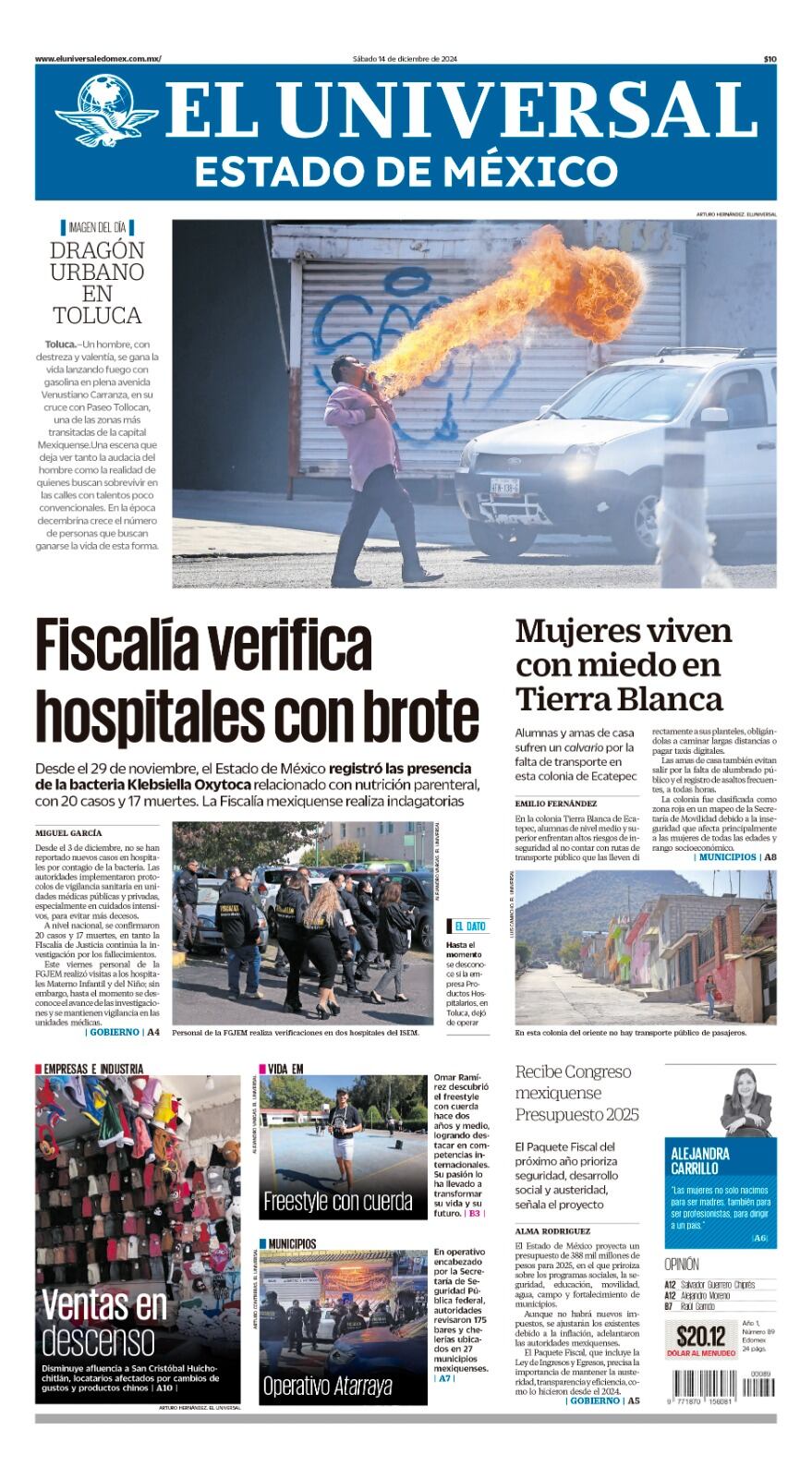 Portada 14 de diciembre del 2024