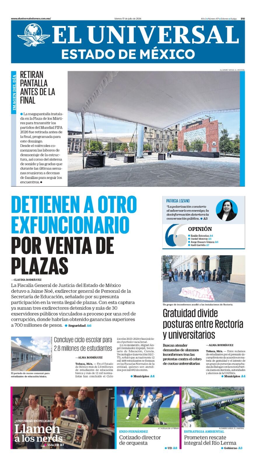 Portada 17 de julio de 2026