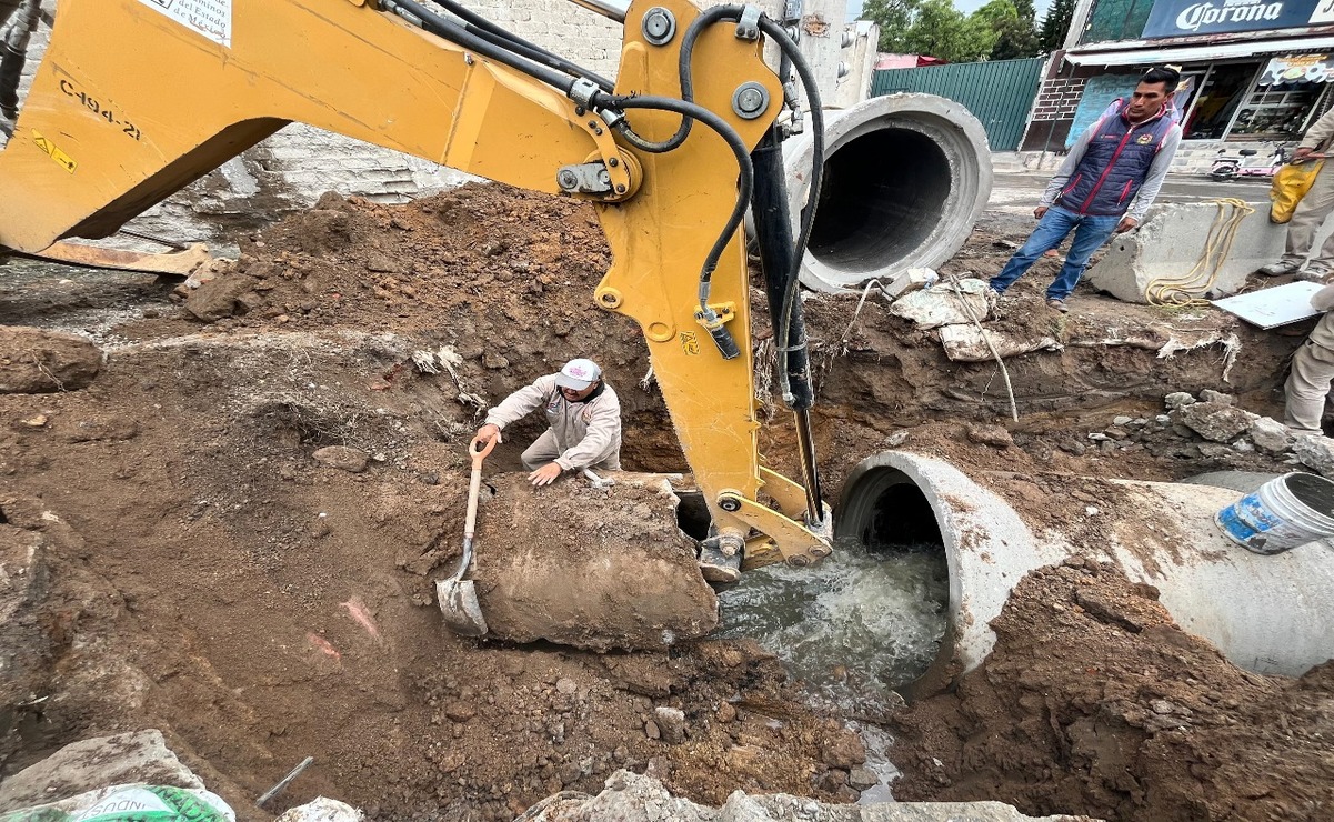 La reparación la hicieron de manera coordinada Operagua y personal de la Junta Local de Caminos del Estado de México / Foto: Especial