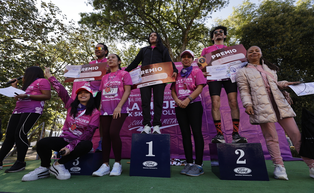 En la única categoría en la que se tuvo premiación fue en la distancia de 10 kilómetros, donde la absoluta ganadora fue Carmen Álvarez García. Foto: Jorge Alvarado / El Universal Estado de México