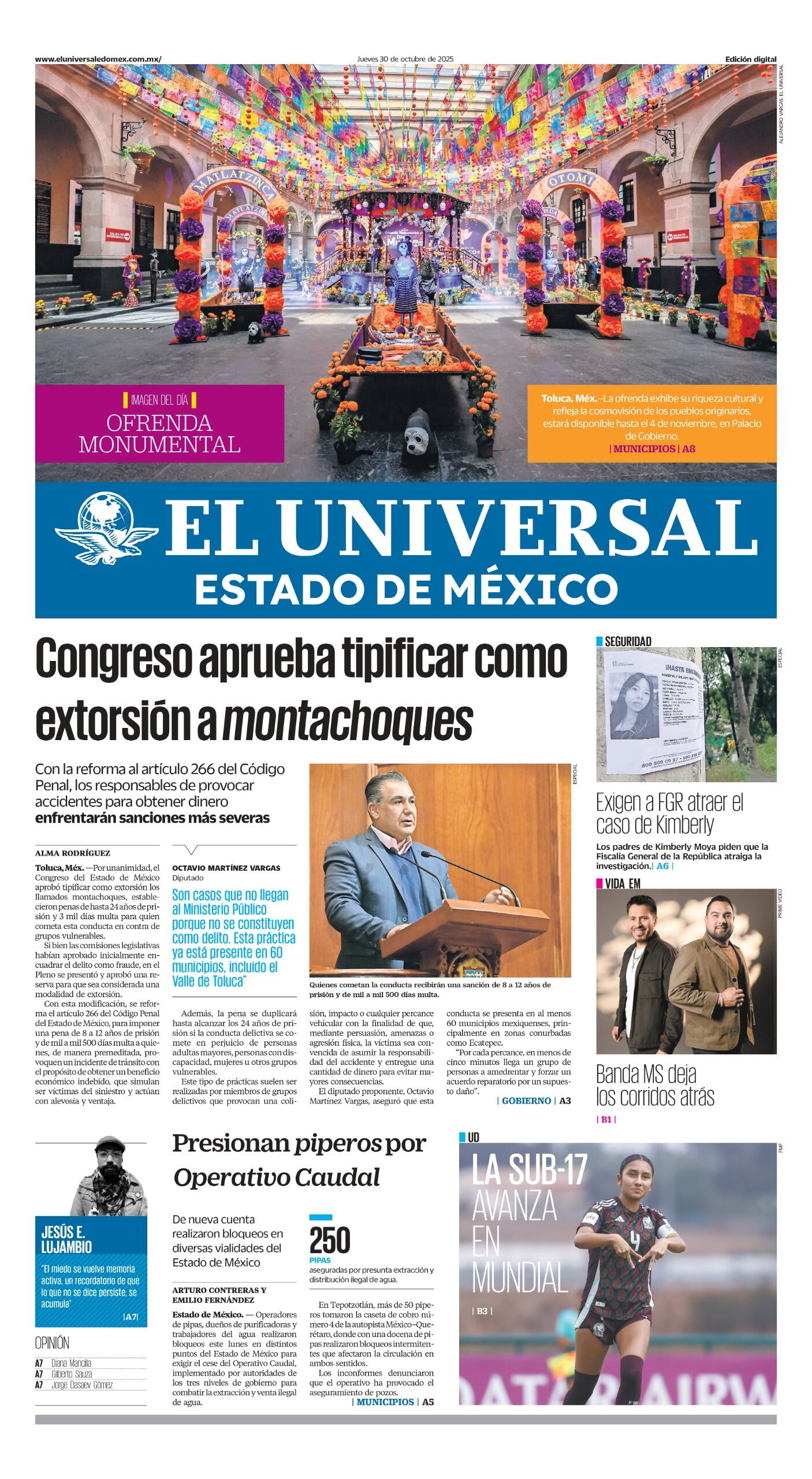 Portada 30 de octubre 2025