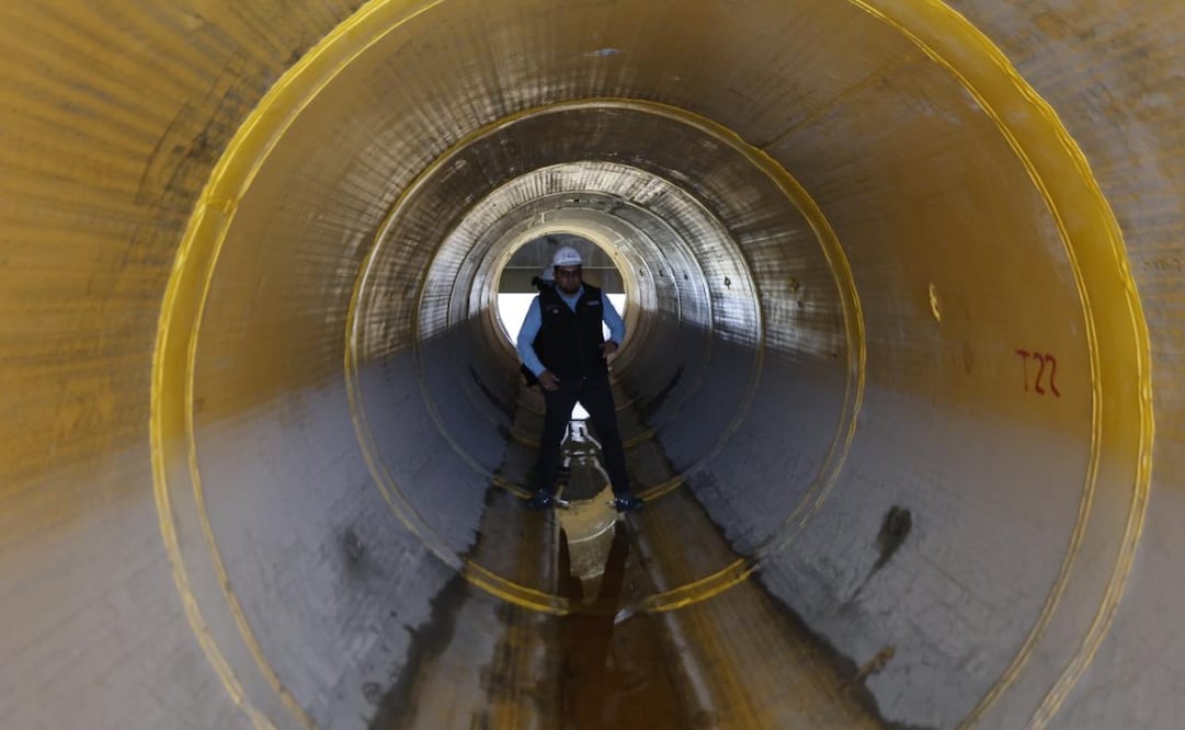 El sistema redirige las aguas residuales hacia una laguna con espacio para 4 millones de metros cúbicos, equivalente a dos Estadios Azteca. Foto Diego Simón / El Universal