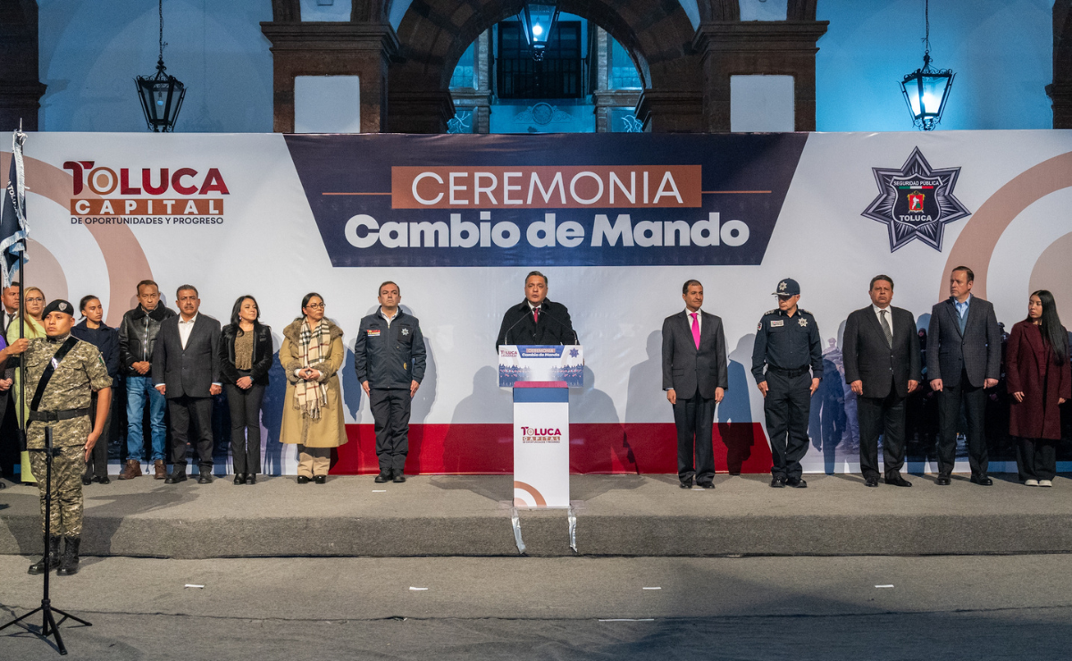 Ricardo Moreno Bastida toma el mando de la Policía Municipal de Toluca, con un compromiso de seguridad y justicia Foto: Especial