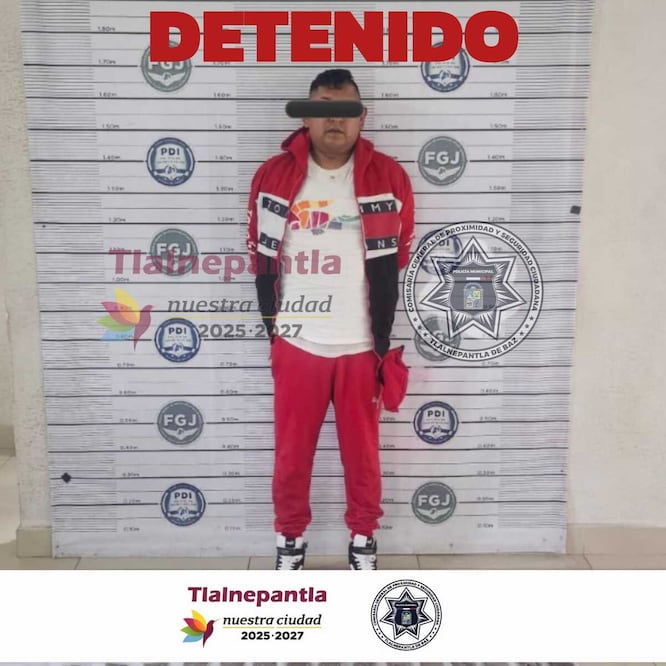 Fue arrestado por elementos de la Comisaría General de Proximidad y Seguridad Ciudadana de Tlalnepantla. Foto: especial