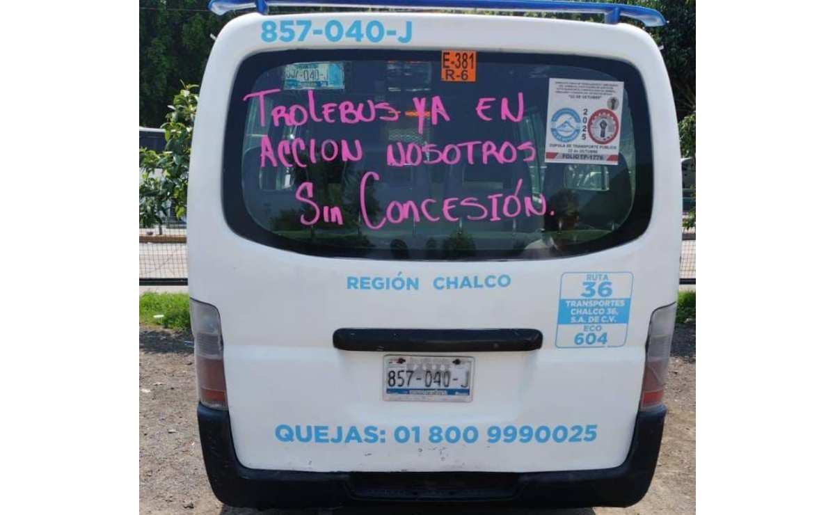 Trolebús Santa Martha-Chalco causa pérdidas a transportistas; Miguel Morales acusa incumplimiento de acuerdos. Foto: Especial