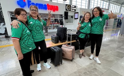 Hermanas futboleras llevan a su madre a Cancún; antes verán la trasmisión del partido en el AIFA 