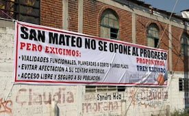 Vecinos de San Mateo Ixtacalco frenan trabajos de construcción del tren México-Querétaro