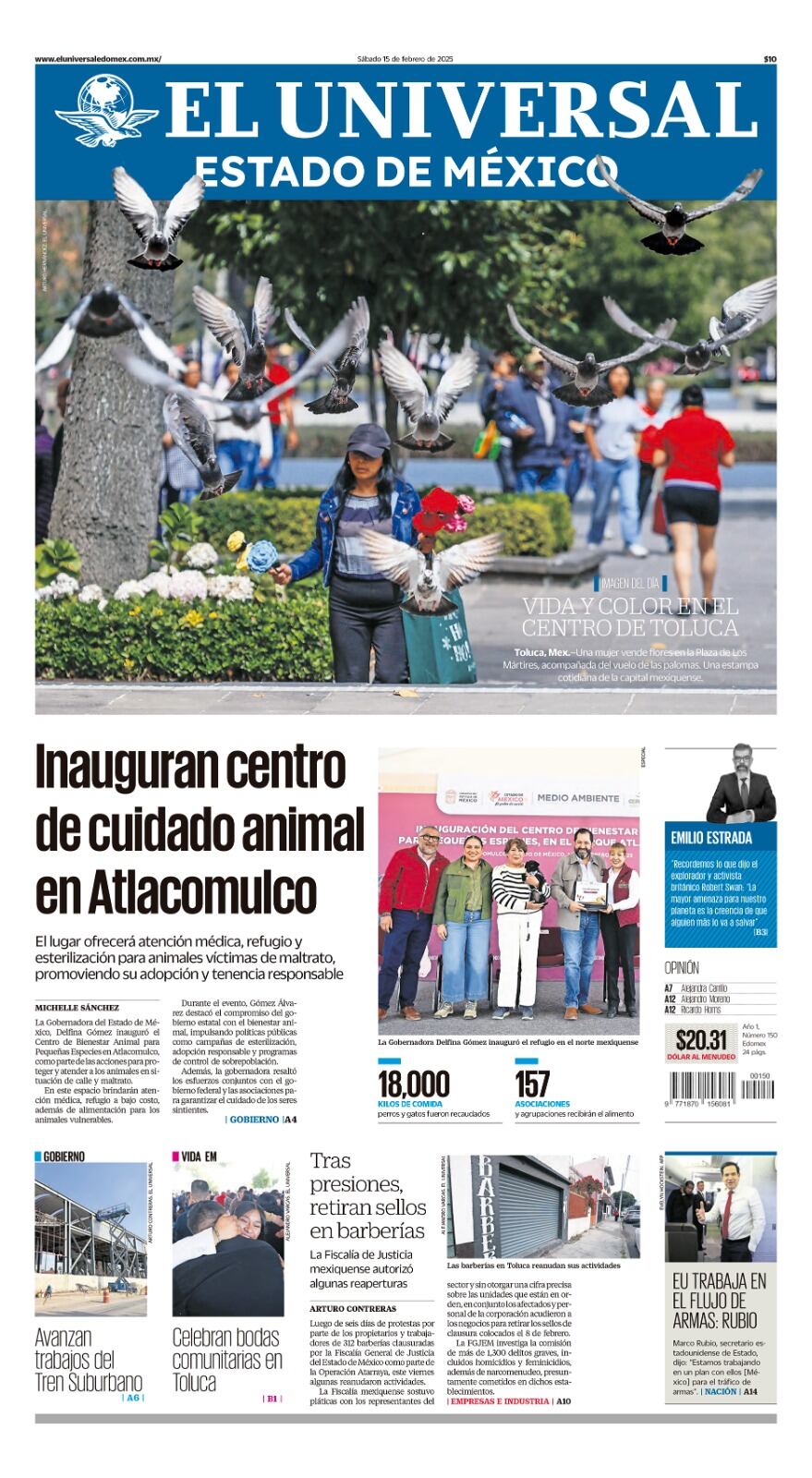 Portada Edomex 15 de febrero de 2025