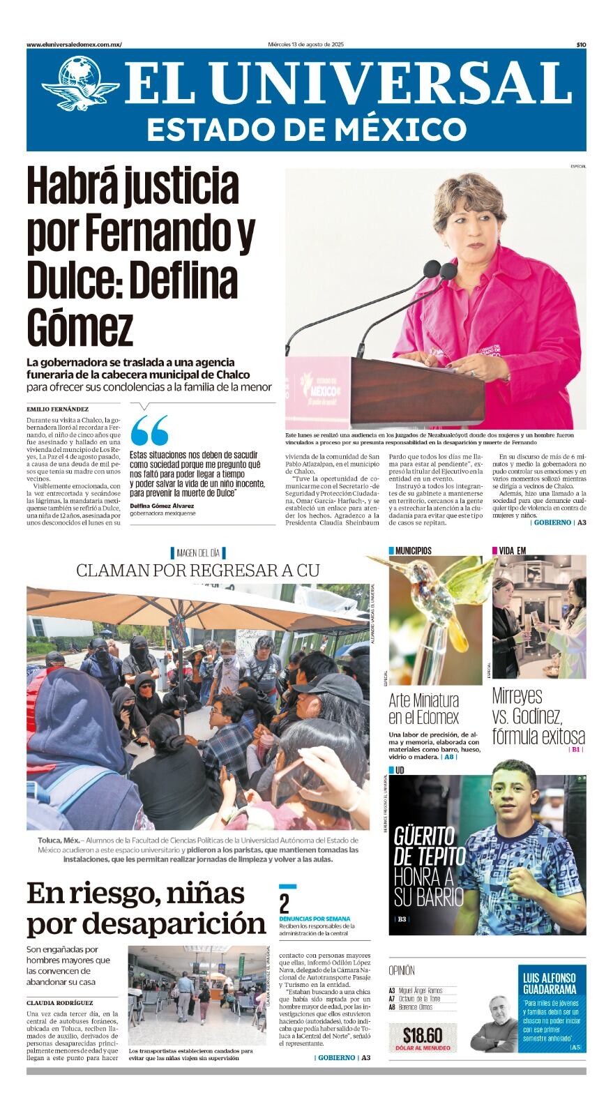 Portada 13 de agosto 2025