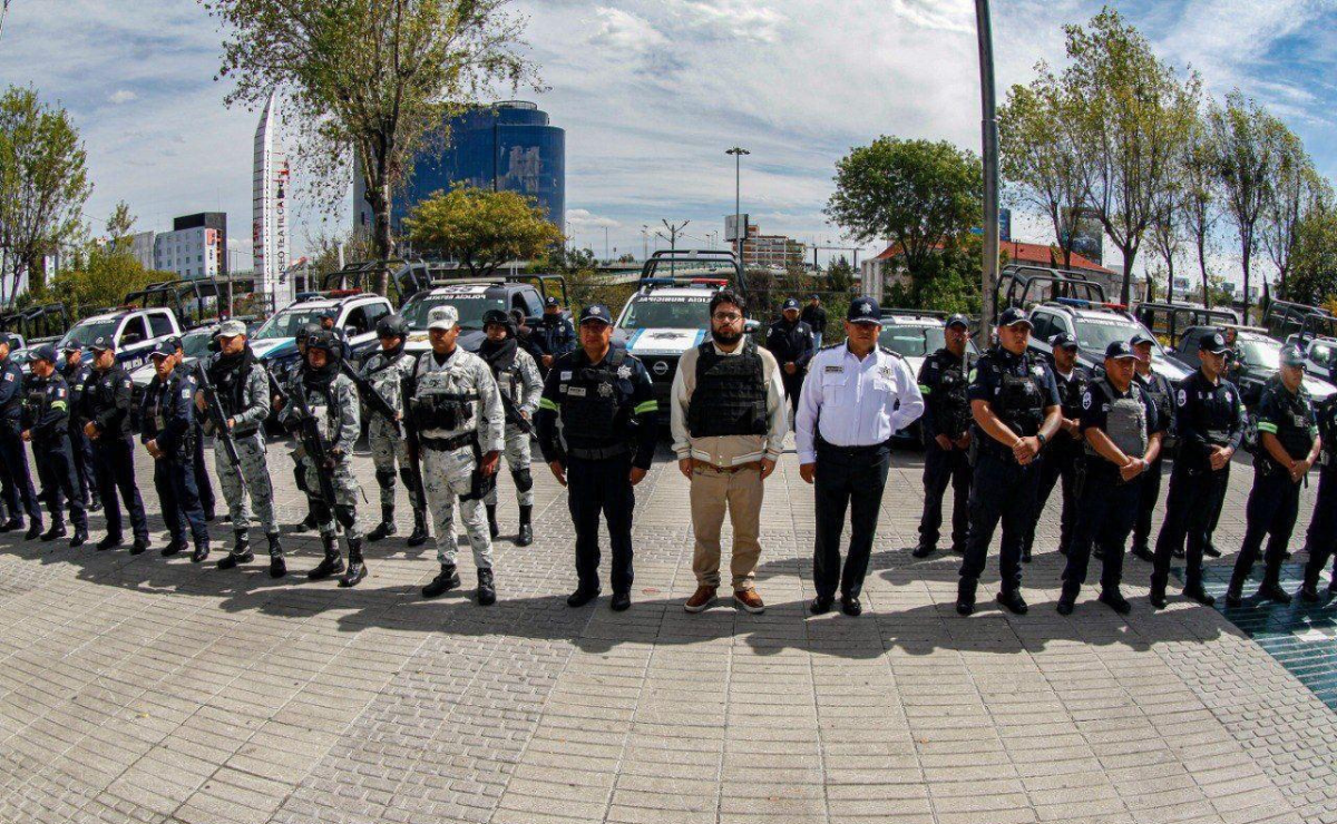 Isaac Montoya, encabeza un imponente despliegue de seguridad en las calles del municipio. Foto: Especial