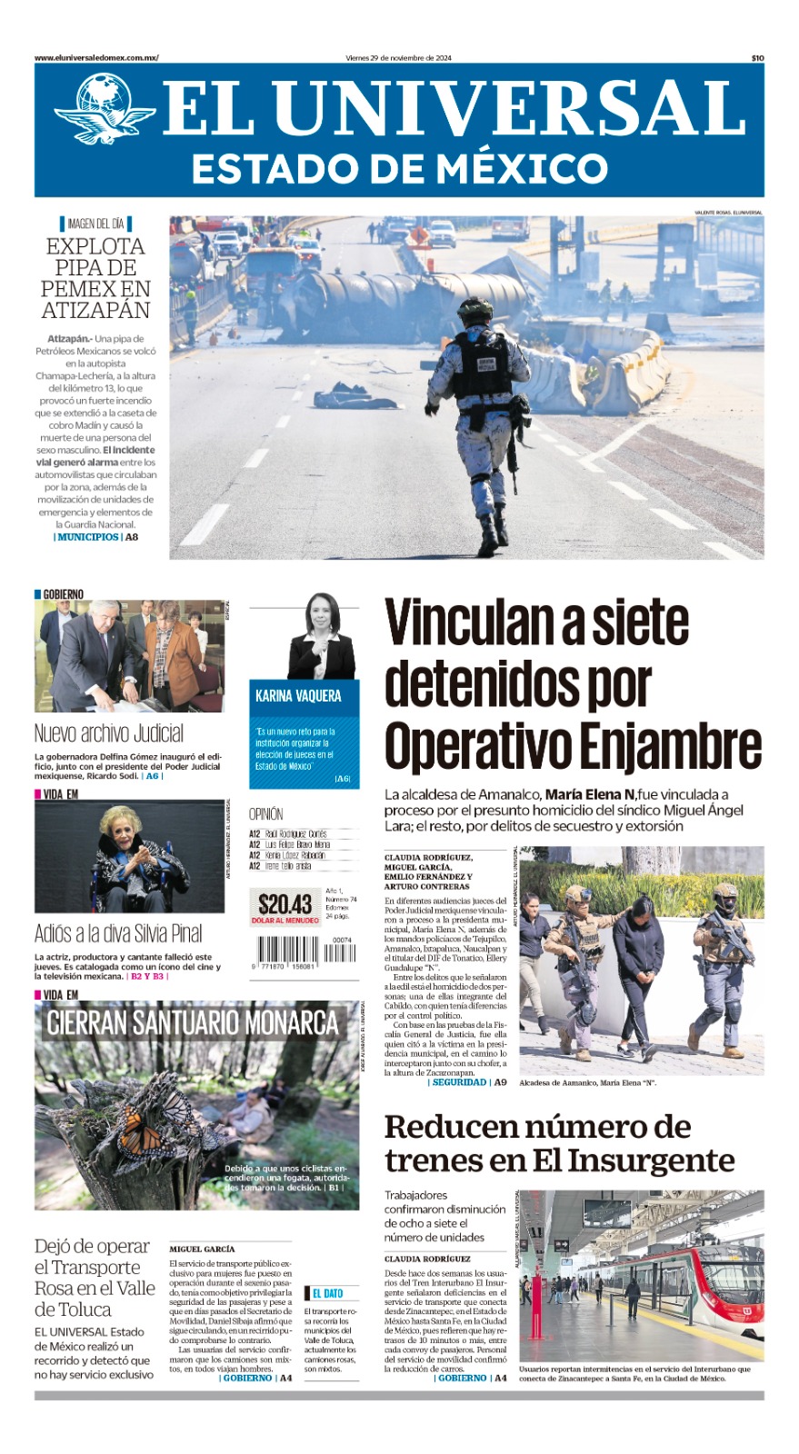 Portada 29 de noviembre del 2024