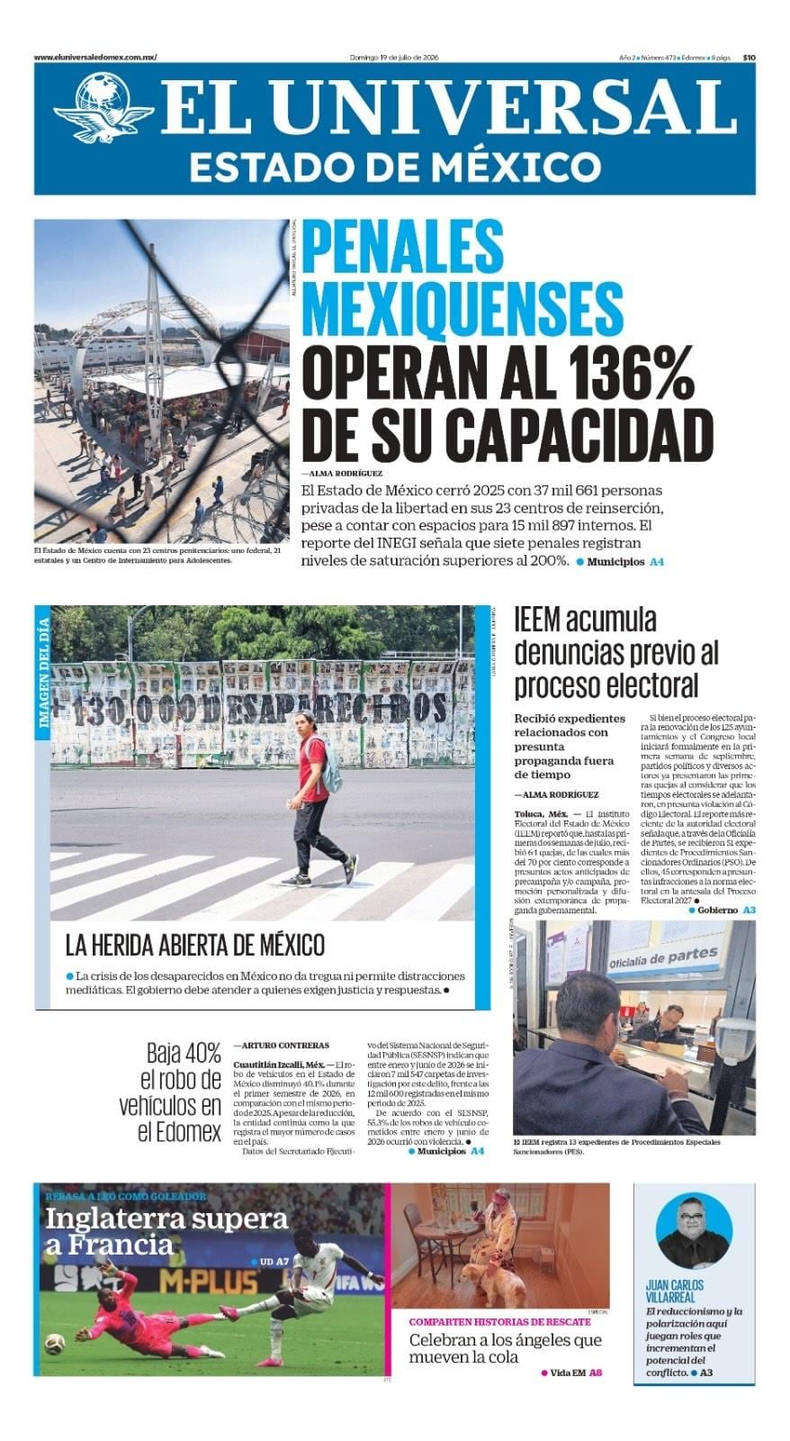 Portada del 19 de julio