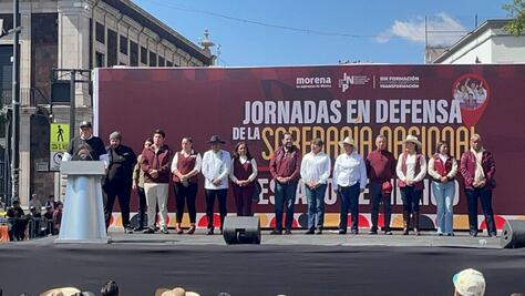 Delfina Gómez encabeza asamblea en Toluca: "La Patria no se vende, la Patria se defiende"