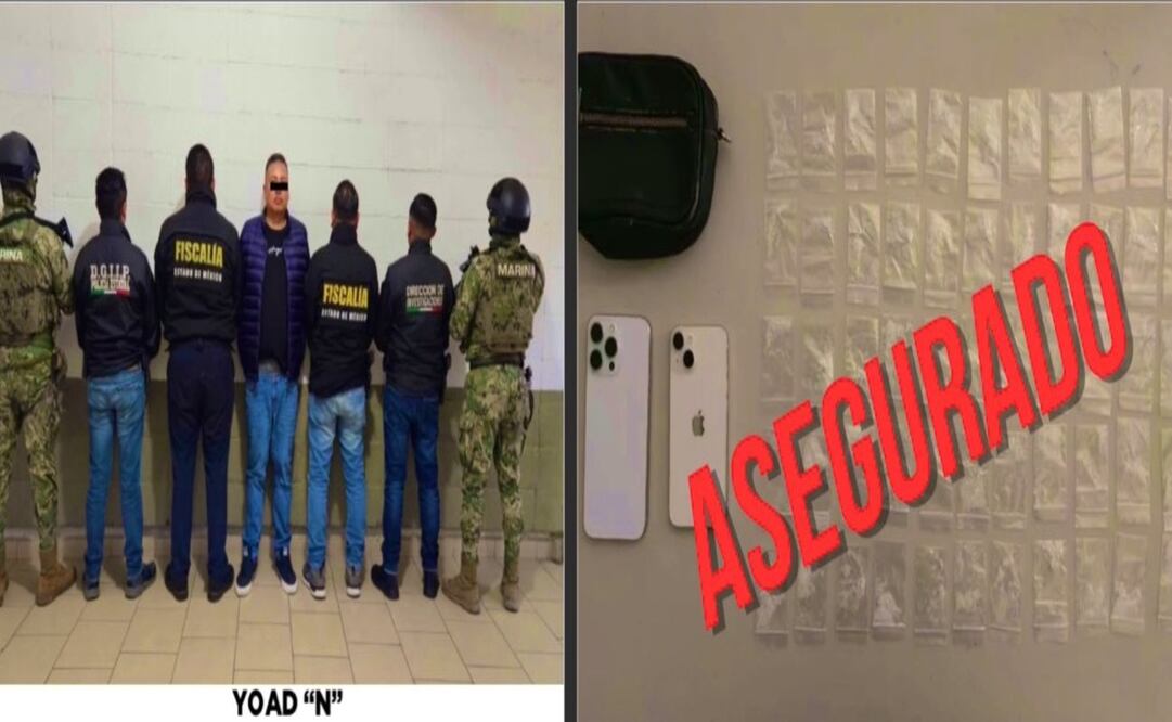 El sujeto fue arrestado en un operativo en conjunto con agentes de la FGJEM, Marina y de la Secretaría de Seguridad estatal. Foto: Especial