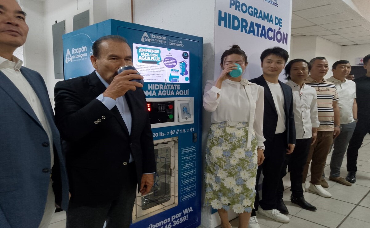 Agua limpia y barata para Atizapán: Llegan expendedoras de origen chino a escuelas y edificios públicos