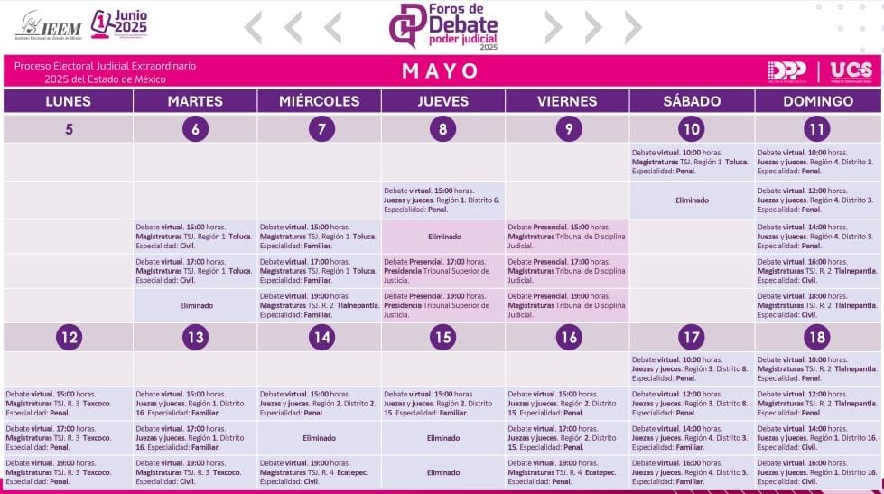 Calendario de debates para la elección judicial / Foto Especial