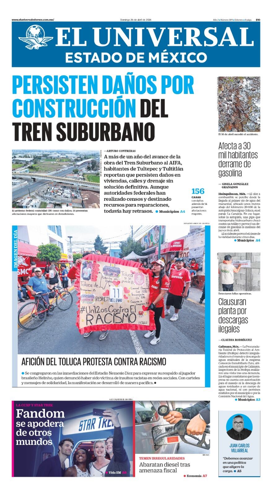 Portada del 26 de abril