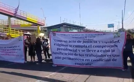 Trabajadores de IMSS-Bienestar bloquean vialidades en municipios del Edomex