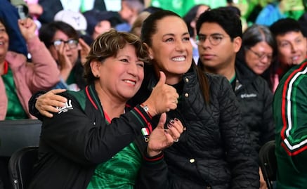 Claudia Sheinbaum y Delfina Gómez apoyan a la Selección en el 'Fut Fest' de Neza