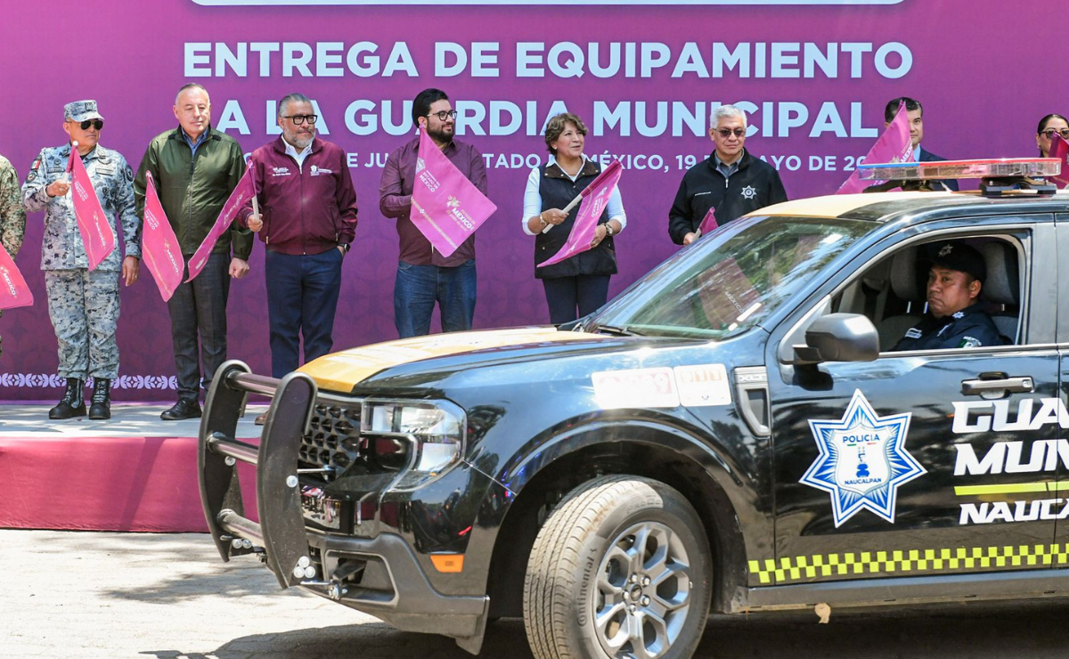 Delfina Gómez presenta el reforzamiento de la seguridad en Naucalpan con la nueva Guardia Municipal. Foto: Especial