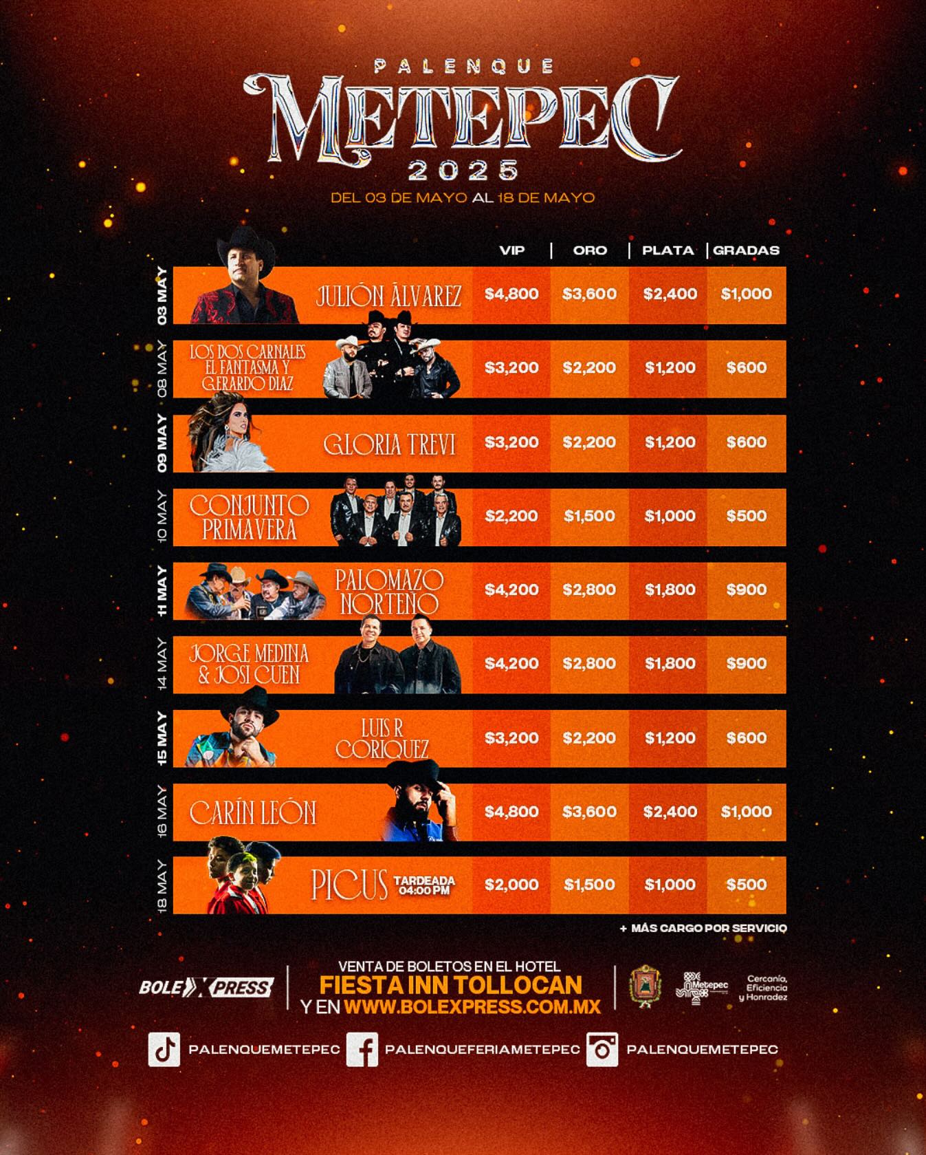 Precios de los boletos para el Palenque de Metepec / Foto Especial