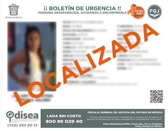 Localizan con vida a niña de 10 años desaparecida en Lerma, Edomex