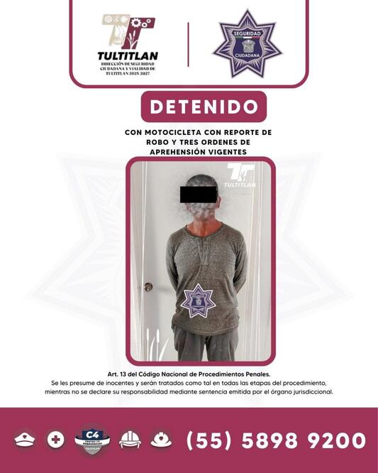 Lo presentaron ante el agente del Ministerio Público de la Fiscalía General de Justicia del Estado de México. Foto: especial