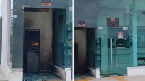 Incendio provocado en cajero del Banco del Bienestar en Axapusco; detectan rastros de gasolina