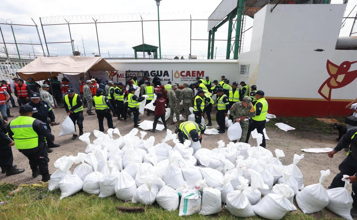 Lerma cumple tres semanas anegado, despliegan a 300 funcionarios para colocar costales de arena